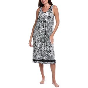 Ellen Tracy Womens Midi Nightgown, Black